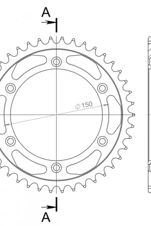 Populair SUPERSPROX - REAR STEEL 42T, BLACK, 520 - Sprockets - Sterk en duurzaam